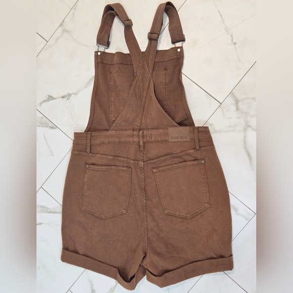 Judy Blue Brown Denim Overalls Shirts Size 1XL - Picture 2 of 7